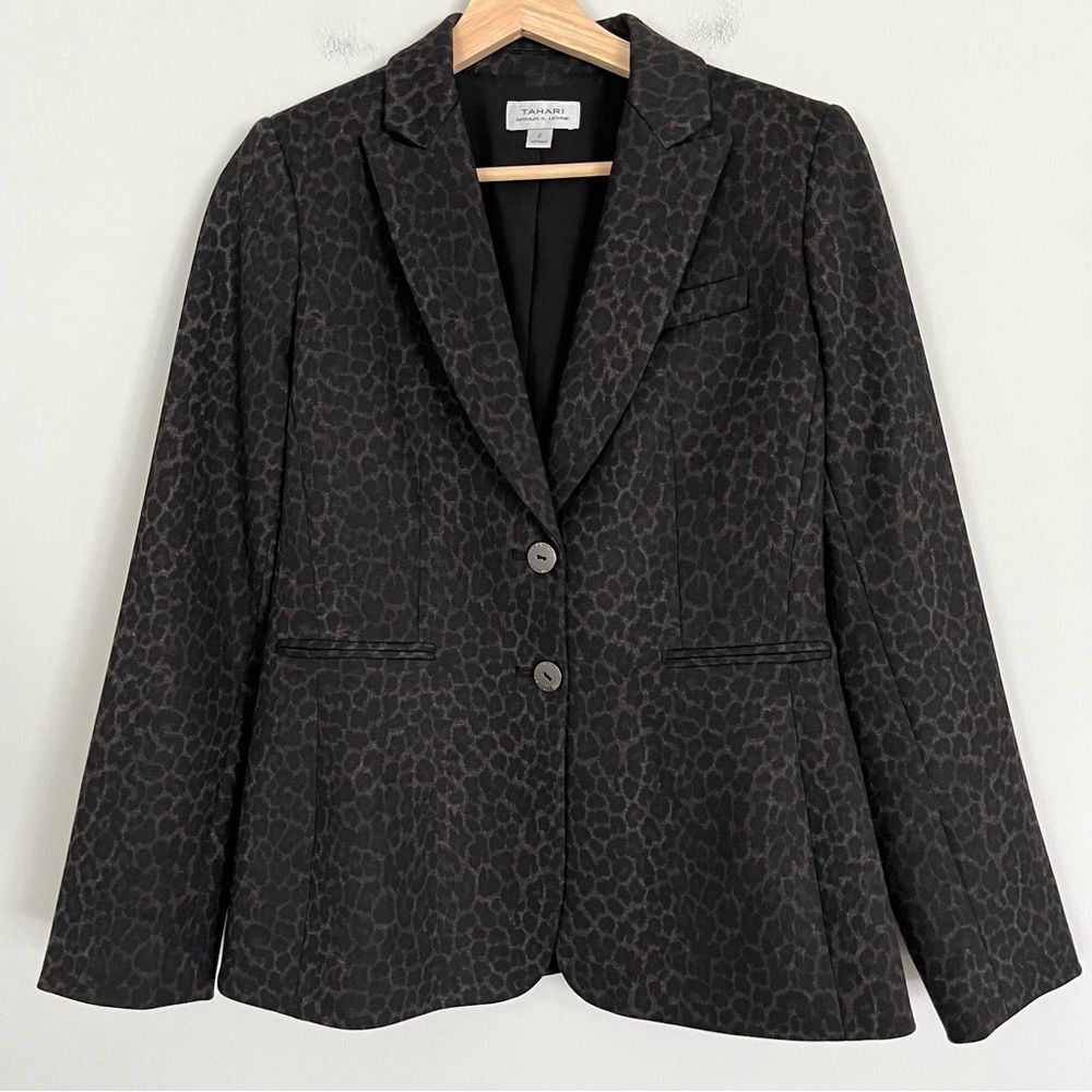 Tahari by ASL Leopard Animal Print Blazer, Size 2 NWOT